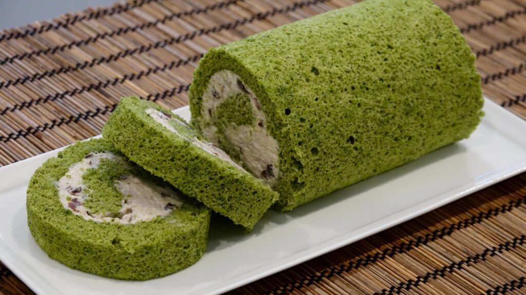 抹茶红豆瑞士卷